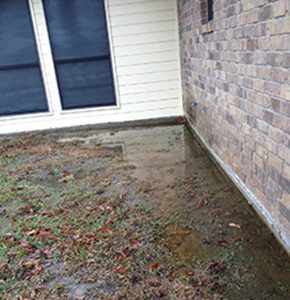 flooded drain system leads to pooling of water and flooding