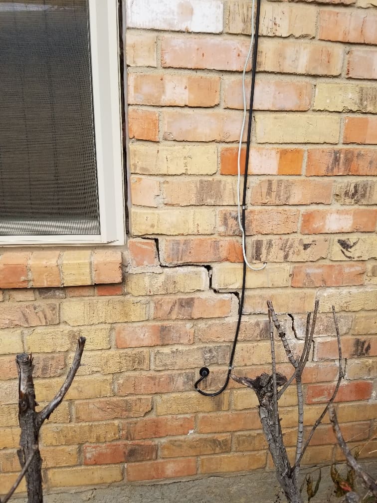 Brick foundation crack