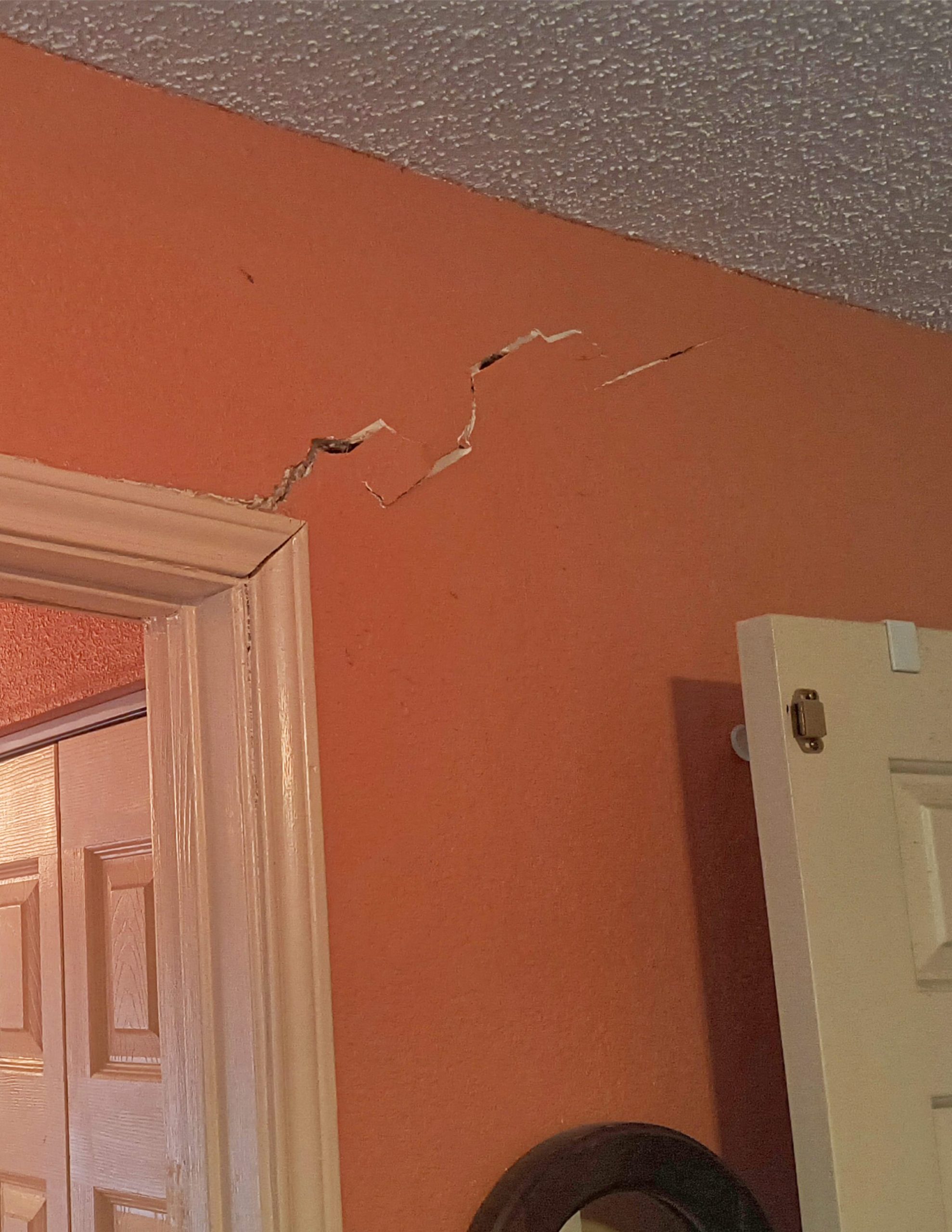 Crack near door caused by foundation issue